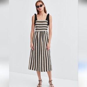 Zara Stripe Midi Dress Size Small